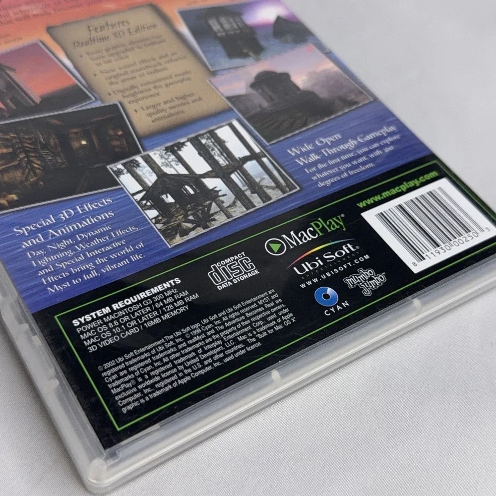 Real Myst Apple Mac Play Computer PC Game CIB Ubisoft 2002 Classic Adventure